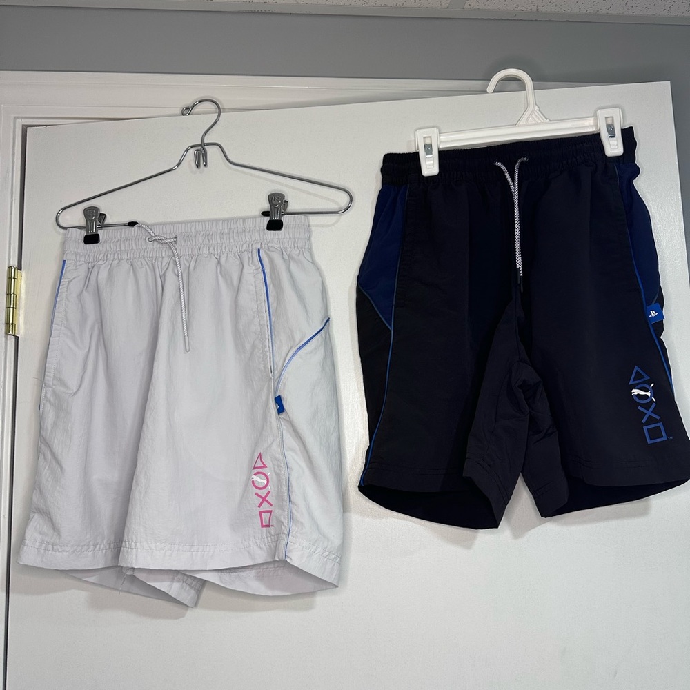 Puma Athletic Grey and Black Shorts Streamlined Design